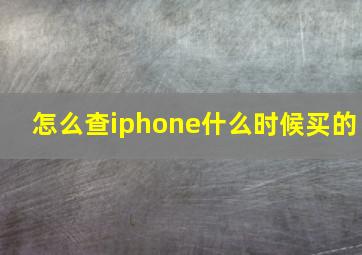 怎么查iphone什么时候买的