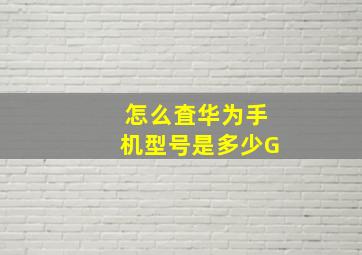 怎么査华为手机型号是多少G