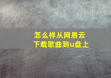 怎么样从网易云下载歌曲到u盘上