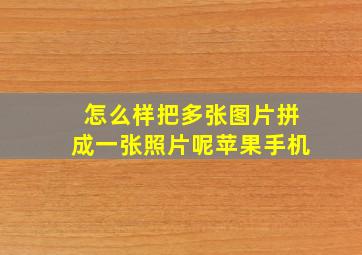 怎么样把多张图片拼成一张照片呢苹果手机