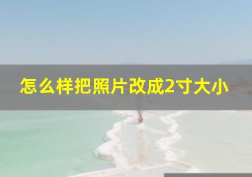 怎么样把照片改成2寸大小