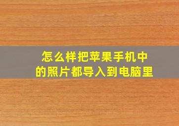 怎么样把苹果手机中的照片都导入到电脑里