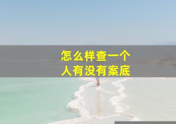 怎么样查一个人有没有案底