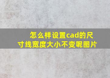 怎么样设置cad的尺寸线宽度大小不变呢图片