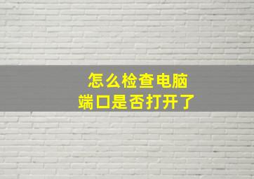 怎么检查电脑端口是否打开了