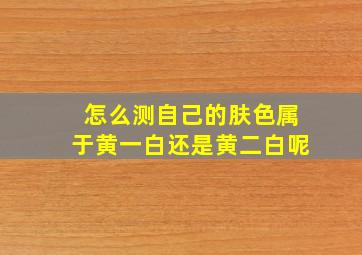 怎么测自己的肤色属于黄一白还是黄二白呢