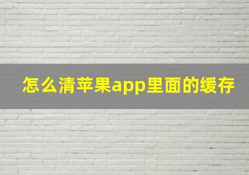 怎么清苹果app里面的缓存