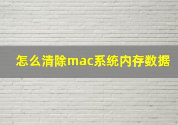 怎么清除mac系统内存数据