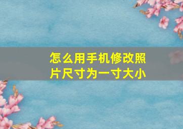 怎么用手机修改照片尺寸为一寸大小