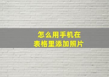 怎么用手机在表格里添加照片