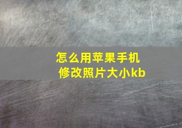 怎么用苹果手机修改照片大小kb