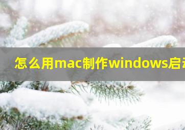 怎么用mac制作windows启动盘