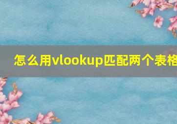 怎么用vlookup匹配两个表格