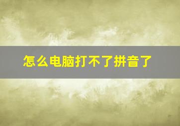 怎么电脑打不了拼音了