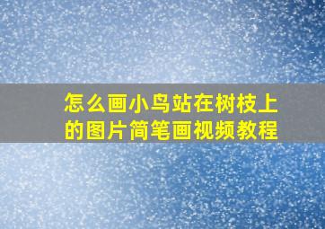 怎么画小鸟站在树枝上的图片简笔画视频教程