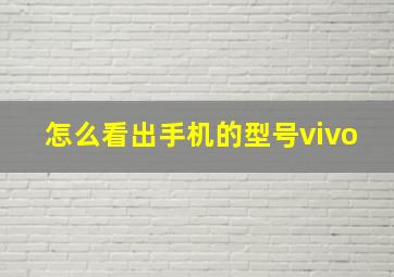 怎么看出手机的型号vivo