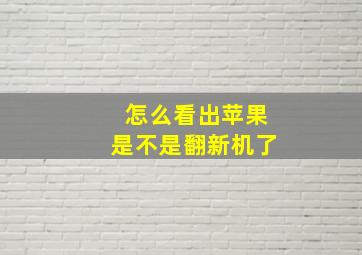 怎么看出苹果是不是翻新机了