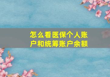 怎么看医保个人账户和统筹账户余额