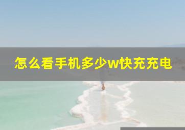 怎么看手机多少w快充充电