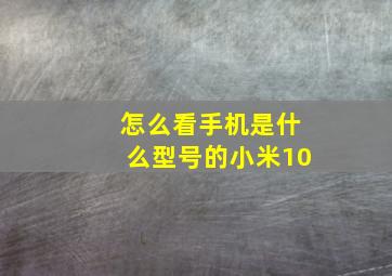 怎么看手机是什么型号的小米10