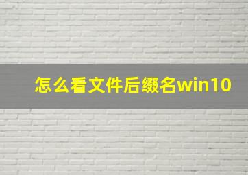 怎么看文件后缀名win10