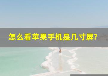 怎么看苹果手机是几寸屏?