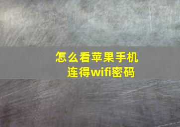 怎么看苹果手机连得wifi密码