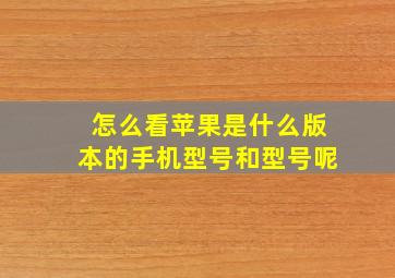 怎么看苹果是什么版本的手机型号和型号呢