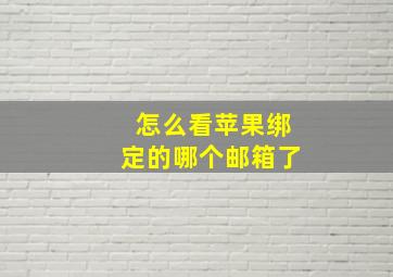 怎么看苹果绑定的哪个邮箱了