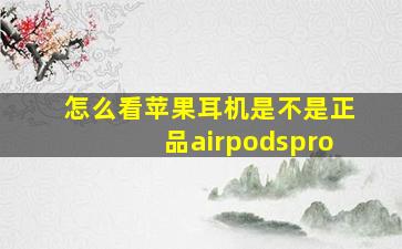 怎么看苹果耳机是不是正品airpodspro