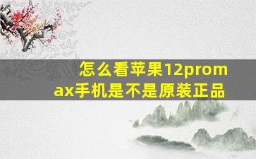 怎么看苹果12promax手机是不是原装正品