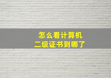 怎么看计算机二级证书到哪了