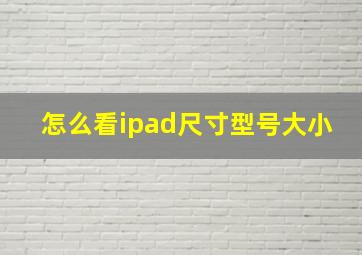 怎么看ipad尺寸型号大小