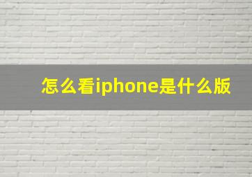 怎么看iphone是什么版