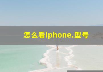 怎么看iphone.型号