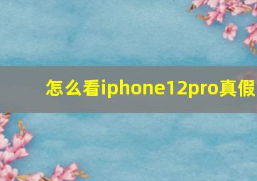 怎么看iphone12pro真假