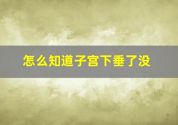 怎么知道子宫下垂了没