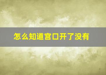 怎么知道宫口开了没有