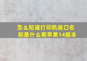 怎么知道打印机端口名称是什么呢苹果14版本