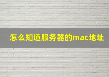 怎么知道服务器的mac地址