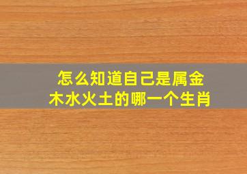 怎么知道自己是属金木水火土的哪一个生肖