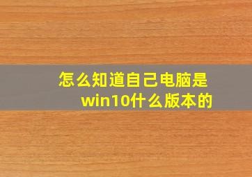 怎么知道自己电脑是win10什么版本的