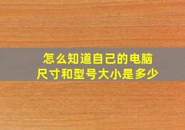 怎么知道自己的电脑尺寸和型号大小是多少