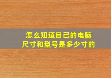 怎么知道自己的电脑尺寸和型号是多少寸的