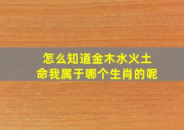 怎么知道金木水火土命我属于哪个生肖的呢