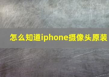 怎么知道iphone摄像头原装