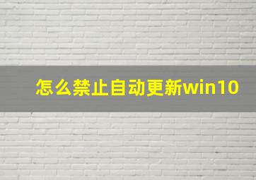 怎么禁止自动更新win10