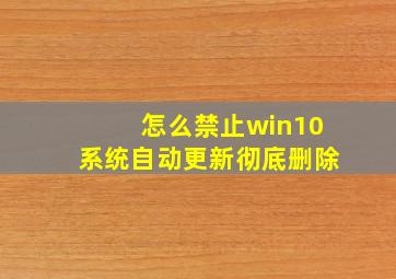 怎么禁止win10系统自动更新彻底删除