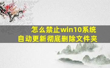 怎么禁止win10系统自动更新彻底删除文件夹