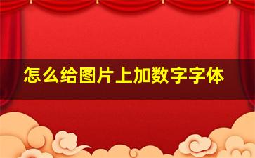 怎么给图片上加数字字体